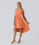 Side Pocket High Low Flowy Midi (Without Built in Bra)