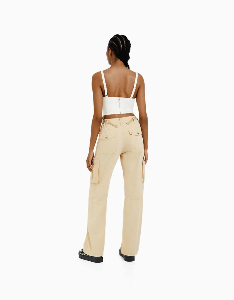 ADJUSTABLE STRAIGHT FIT CARGO PANTS