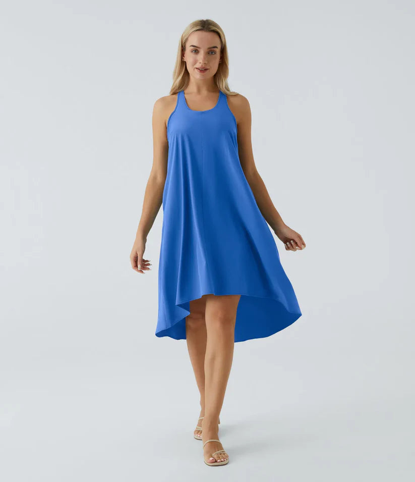 Side Pocket High Low Flowy Midi (Without Built in Bra)