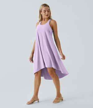 Side Pocket High Low Flowy Midi (Without Built in Bra)
