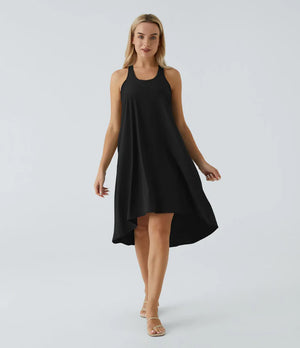 Side Pocket High Low Flowy Midi (Without Built in Bra)