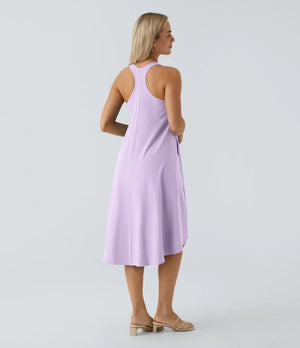Side Pocket High Low Flowy Midi (Without Built in Bra)