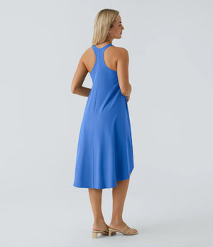 Side Pocket High Low Flowy Midi (Without Built in Bra)