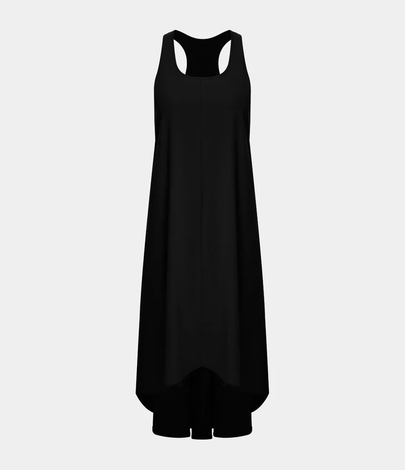 Side Pocket High Low Flowy Midi (Without Built in Bra)