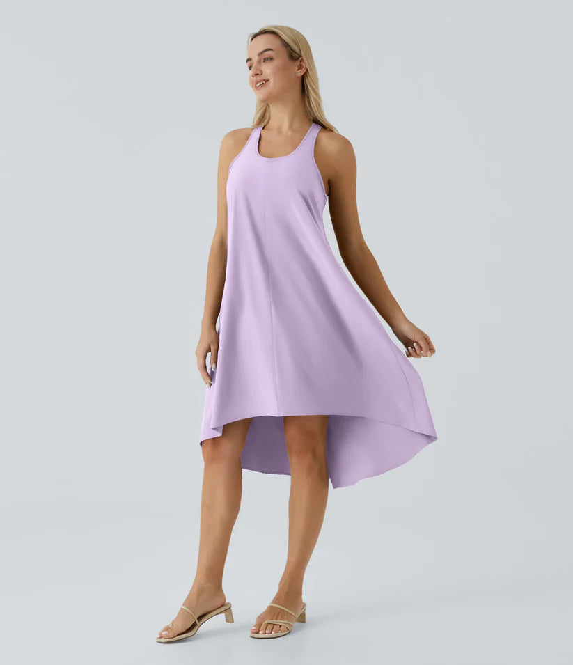 Side Pocket High Low Flowy Midi (Without Built in Bra)