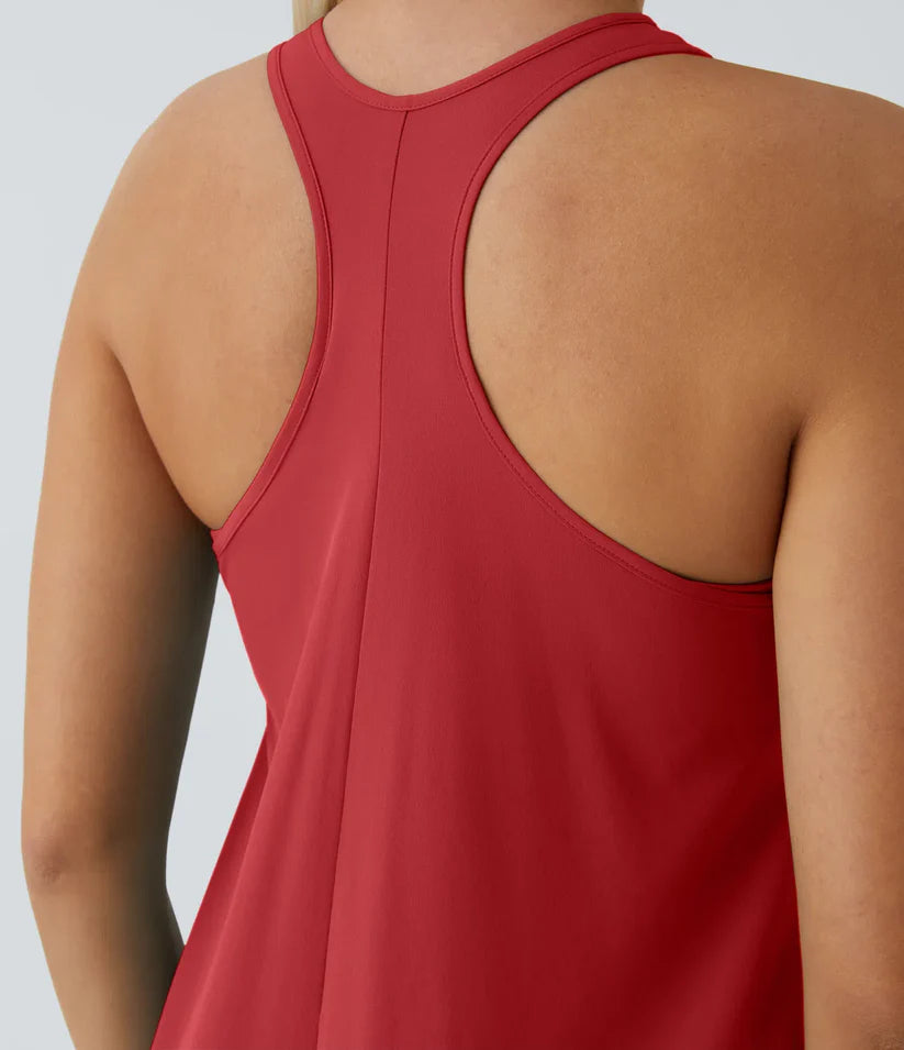 Side Pocket High Low Flowy Midi (Without Built in Bra)