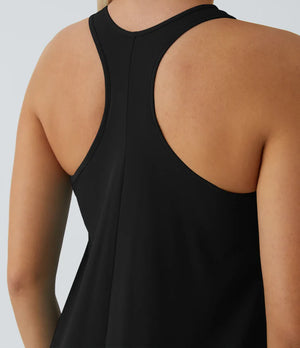 Side Pocket High Low Flowy Midi (Without Built in Bra)