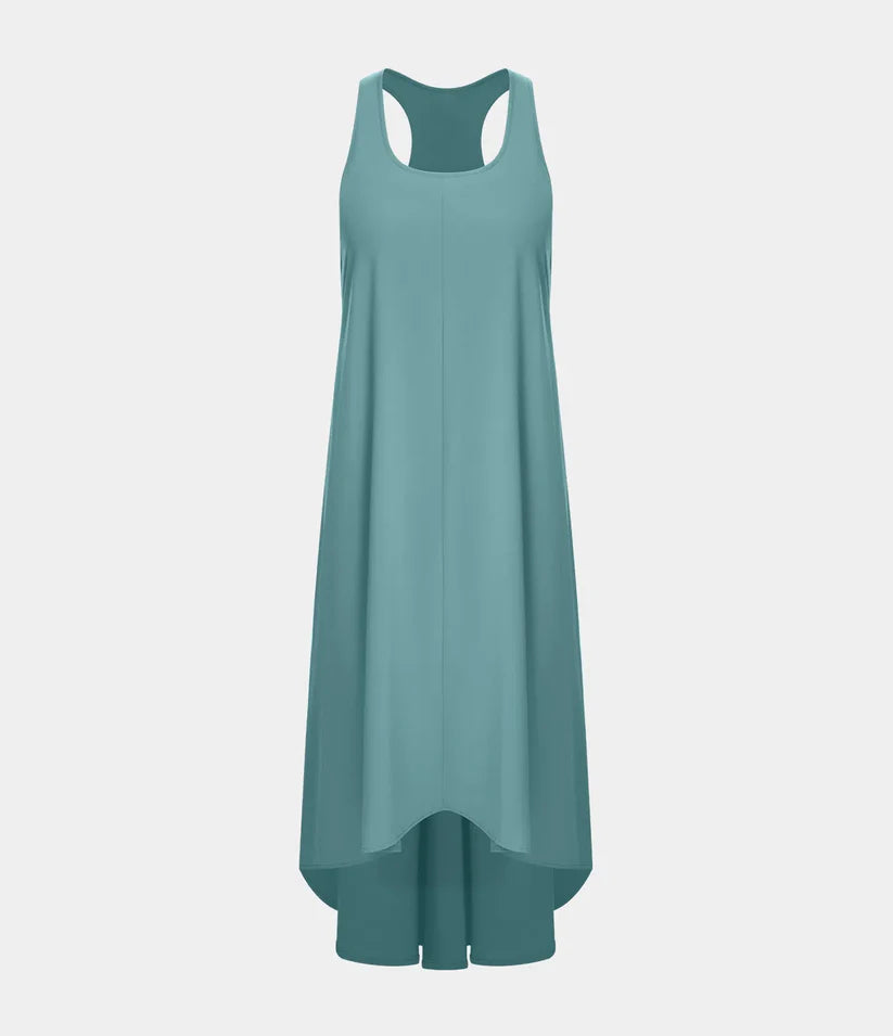 Side Pocket High Low Flowy Midi (Without Built in Bra)