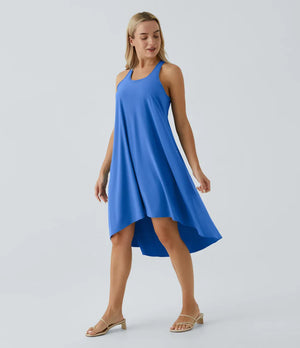 Side Pocket High Low Flowy Midi (Without Built in Bra)
