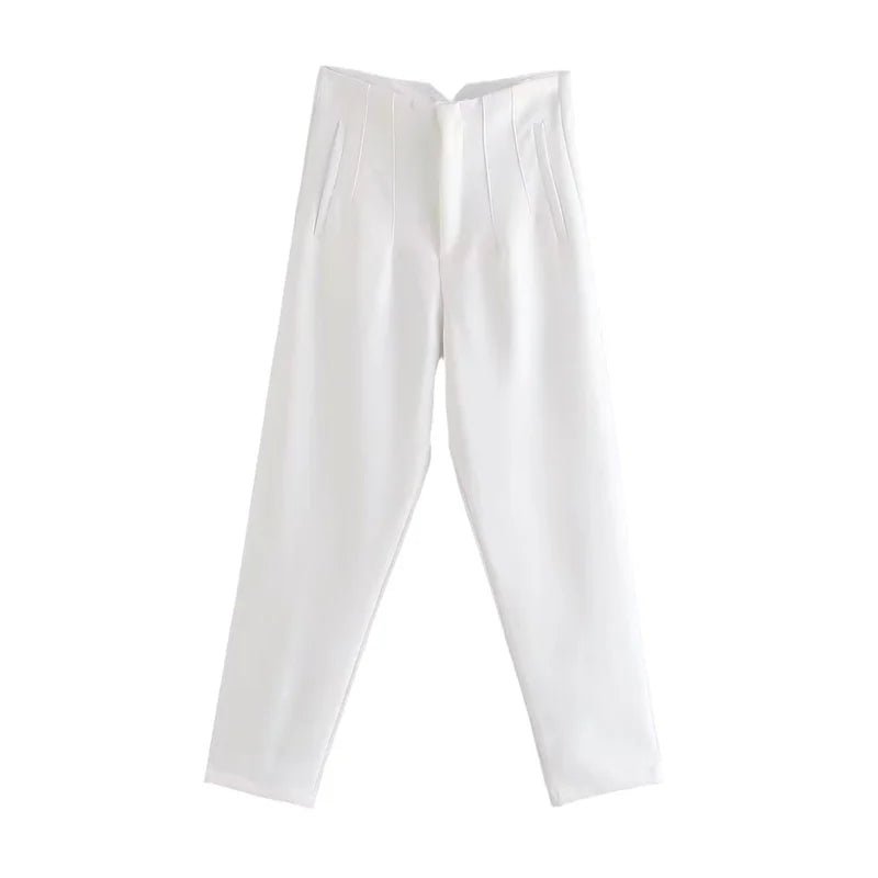 Tailored Pleat High Waist Pants