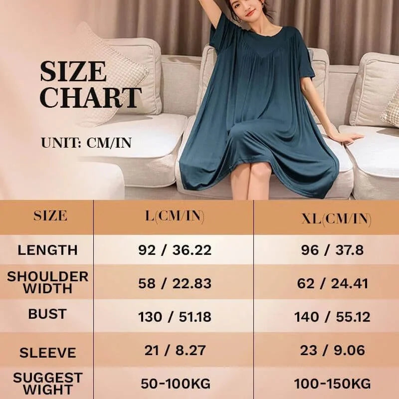 🧊Summer hot sale🧊Super Soft Comfortable Short Sleeve Loose Pajama Dress