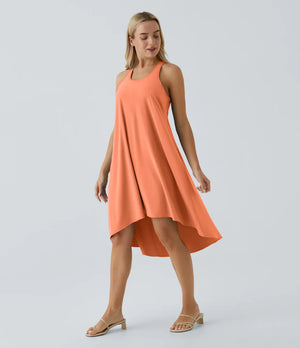 Side Pocket High Low Flowy Midi (Without Built in Bra)