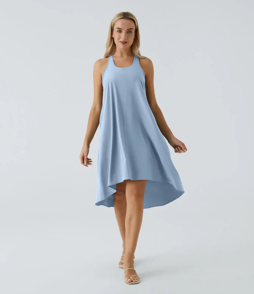 Side Pocket High Low Flowy Midi (Without Built in Bra)