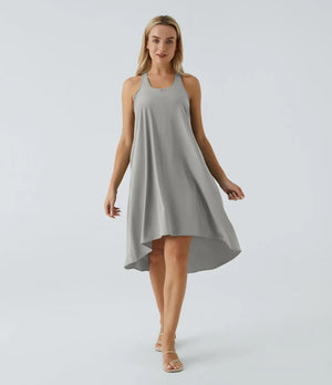 Side Pocket High Low Flowy Midi (Without Built in Bra)