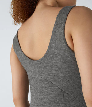 U Neck Backless Split Flowy Maxi Casual Tank Dress