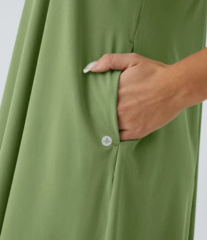 Side Pocket High Low Flowy Midi (Without Built in Bra)
