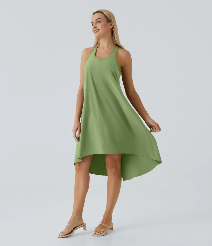 Side Pocket High Low Flowy Midi (Without Built in Bra)