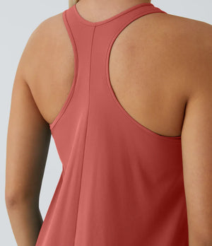 Side Pocket High Low Flowy Midi (Without Built in Bra)