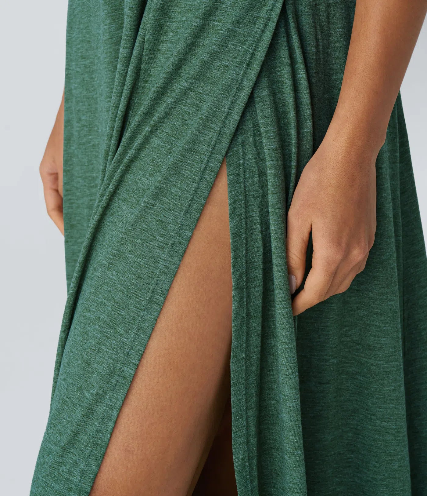 U Neck Backless Split Flowy Maxi Casual Tank Dress