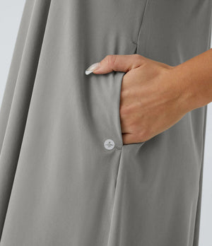 Side Pocket High Low Flowy Midi (Without Built in Bra)