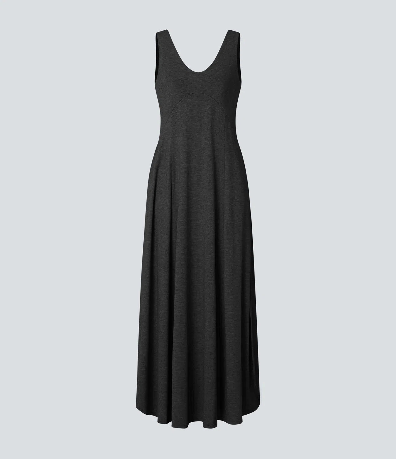 U Neck Backless Split Flowy Maxi Casual Tank Dress