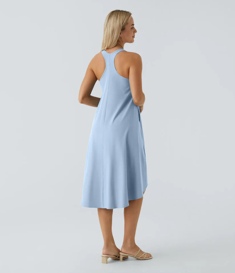 Side Pocket High Low Flowy Midi (Without Built in Bra)