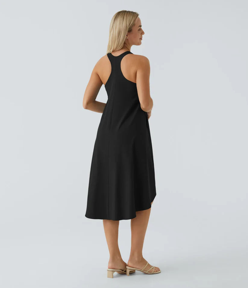 Side Pocket High Low Flowy Midi (Without Built in Bra)