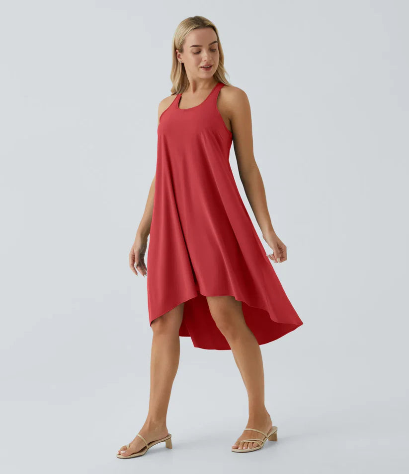 Side Pocket High Low Flowy Midi (Without Built in Bra)