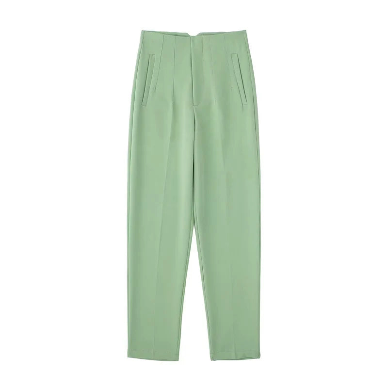 Tailored Pleat High Waist Pants