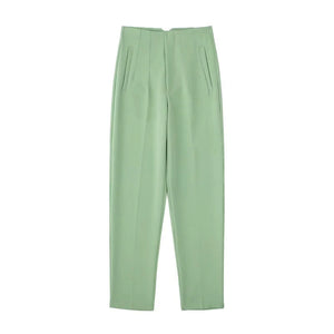 Tailored Pleat High Waist Pants