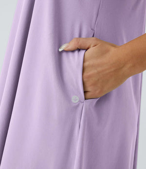 Side Pocket High Low Flowy Midi (Without Built in Bra)