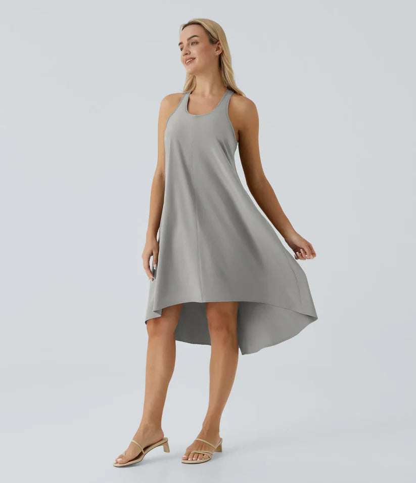 Side Pocket High Low Flowy Midi (Without Built in Bra)