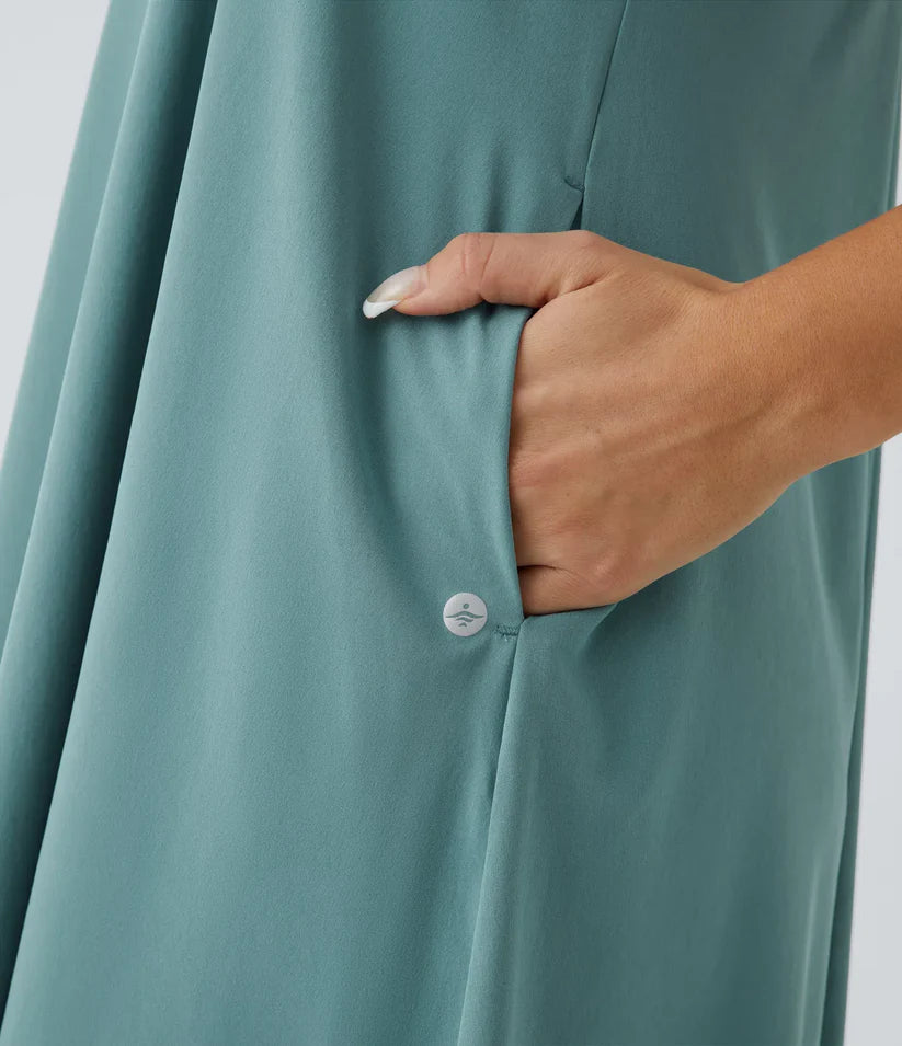 Side Pocket High Low Flowy Midi (Without Built in Bra)