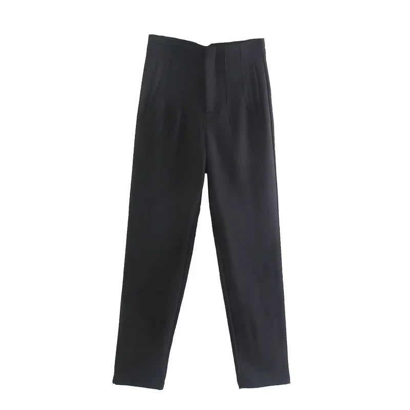 Tailored Pleat High Waist Pants