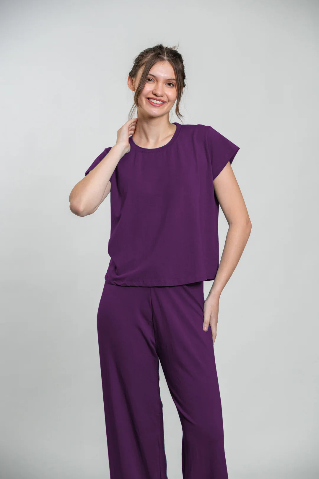 1Cannon Butter-Soft Cotton Knit Pajama Set - Half Sleeves