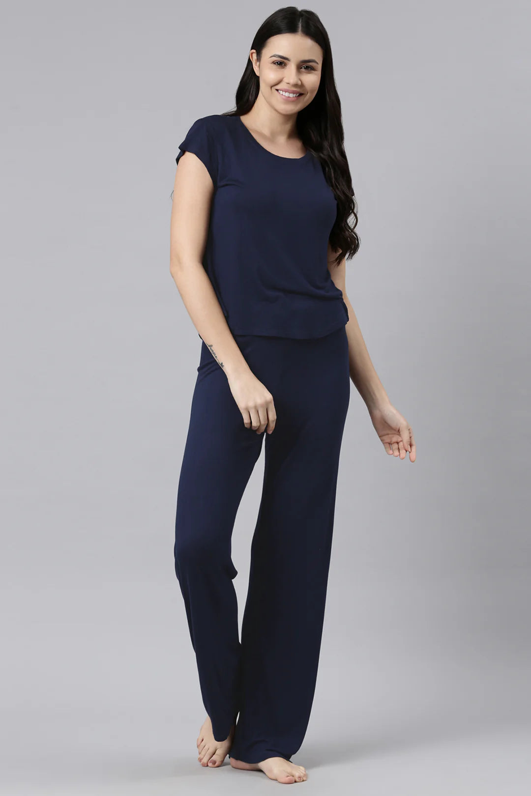 1Cannon Butter-Soft Cotton Knit Pajama Set - Half Sleeves